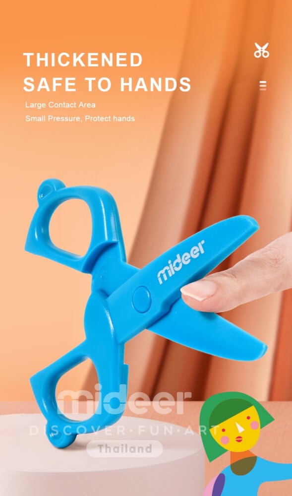 กรรไกรสำหรับเด็ก-สีฟ้า มิเดียร์ MD6123 MIDEER